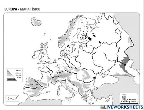 Mapa físico de Europa 1