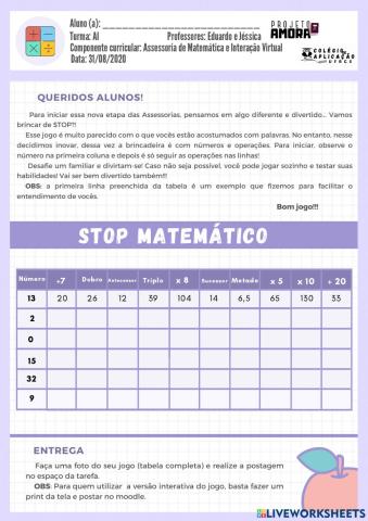 Stop Matemático