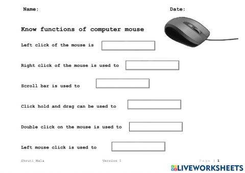 Know computer mouse functions