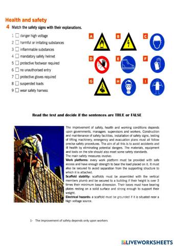 Health and safety signs
