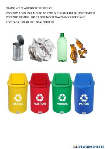 Atividade reciclagem