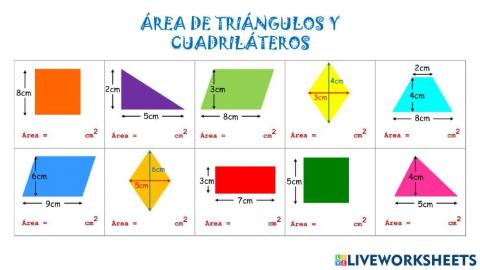 Área de triángulos y cuadriláteros