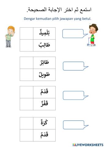 Bahasa Arab Tahun 5 Kokurikulum (huruf)