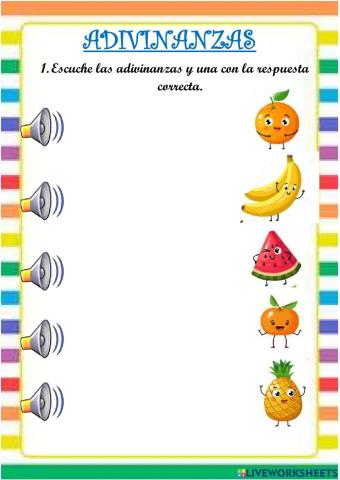 Adivinanzas de las frutas.