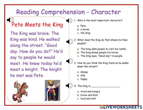 Reading comprehension-character