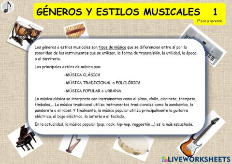 GÉNEROS Y ESTILOS MUSICALES 1