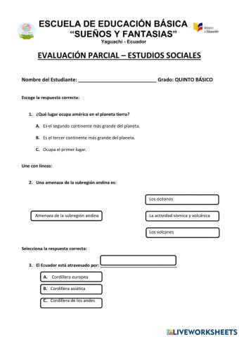 Evaluación parcial estudios sociales
