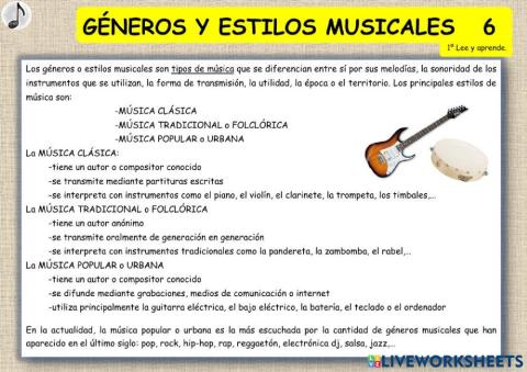 GÉNEROS Y ESTILOS MUSICALES 6