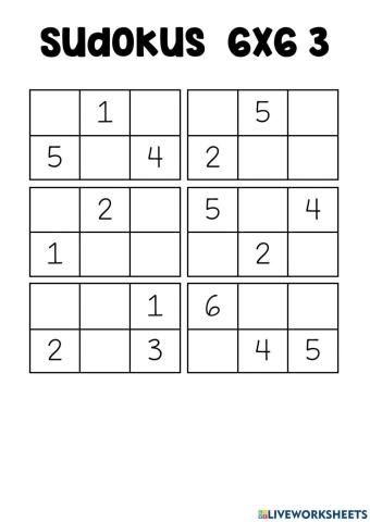 Sudoku 6x6. 3