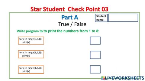 Star student CP03 Part A