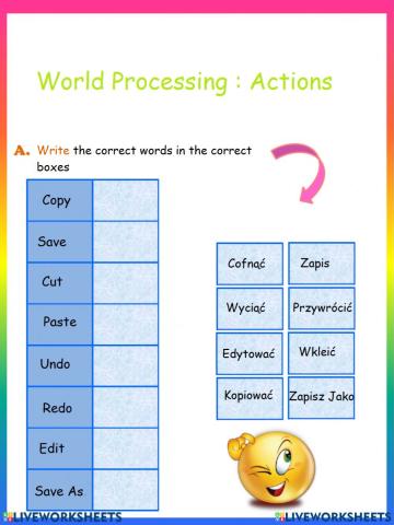 Word Processing: Actions