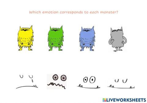 Match the feelings with the monster