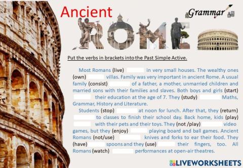 Form 7-Unit 6-Ancient Rome-Past Simple Active