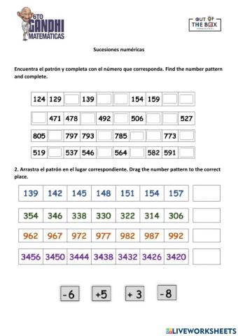 Patrones de secuencia numérica