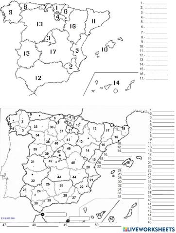 España - comunidades autónomas y provincias
