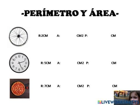 Calcula el área y el perímetro