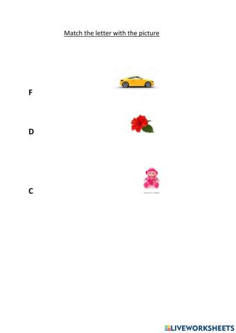 Match the alphabet with the picture