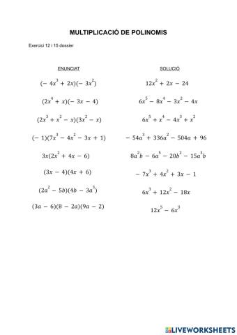 Multiplicació polinomis