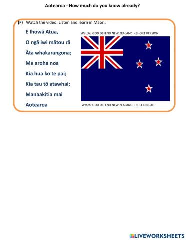 New Zealand National Anthem