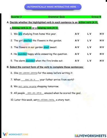 Q2 Grammar Quiz B