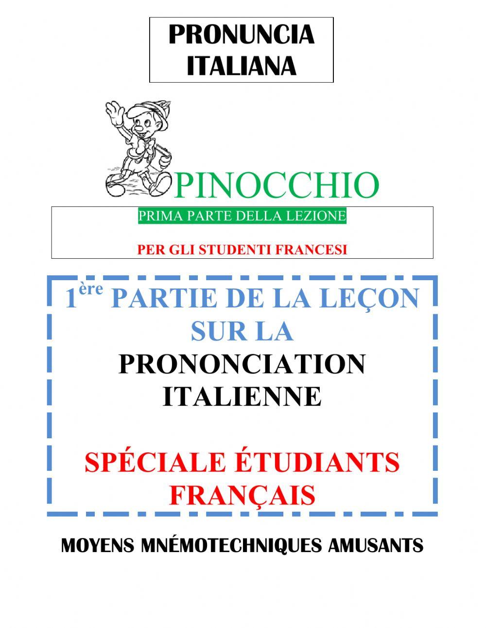 Pronuncia italiana, parte prima. (pour étudiants français)