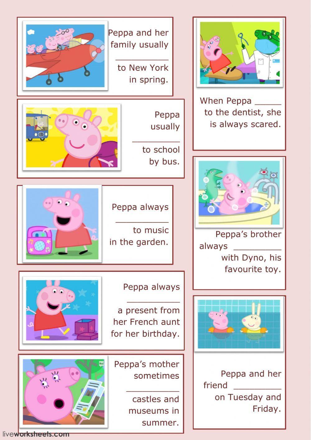 Learn YourVerbs With Peppa Pig - Cloze