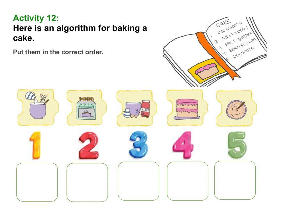 Algorithm for baking a cake