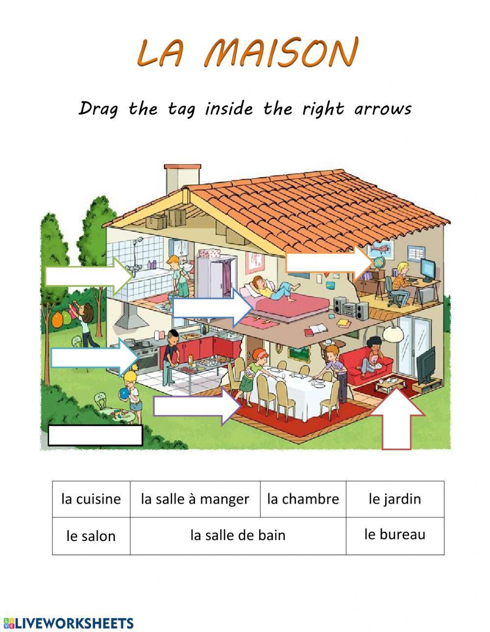 Les pieces de la maison-rooms in the house-fr-French