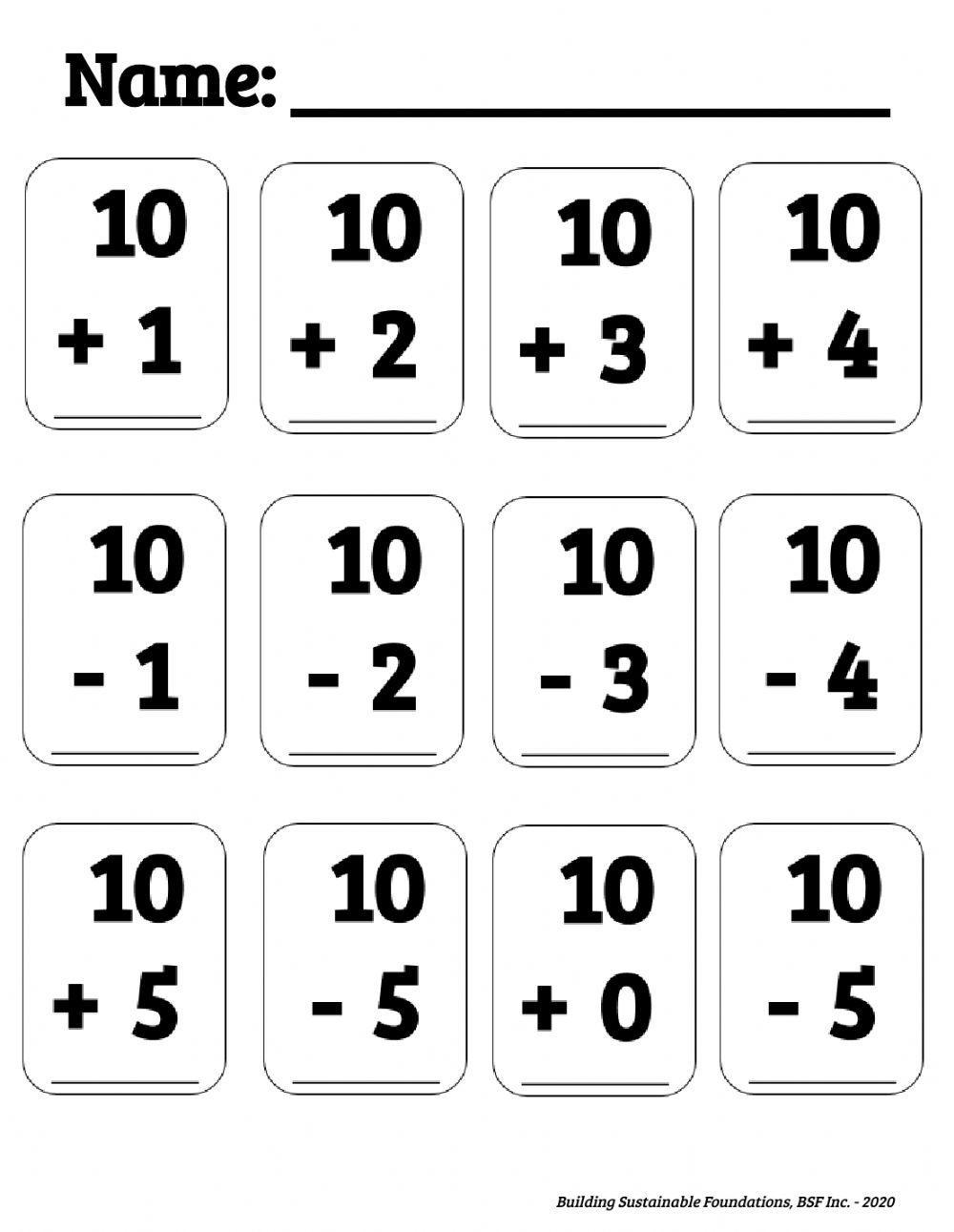 Mixed Problems Worksheet (10)  - One Minute Drill