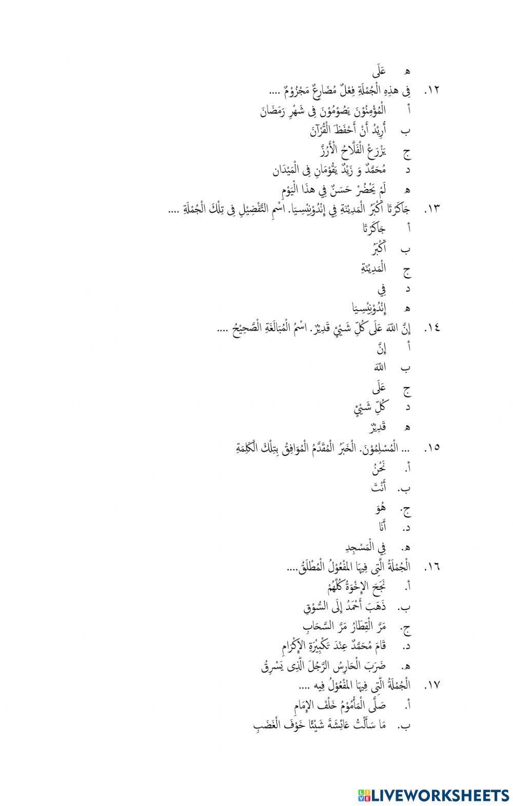 Bahasa Arab PM XI