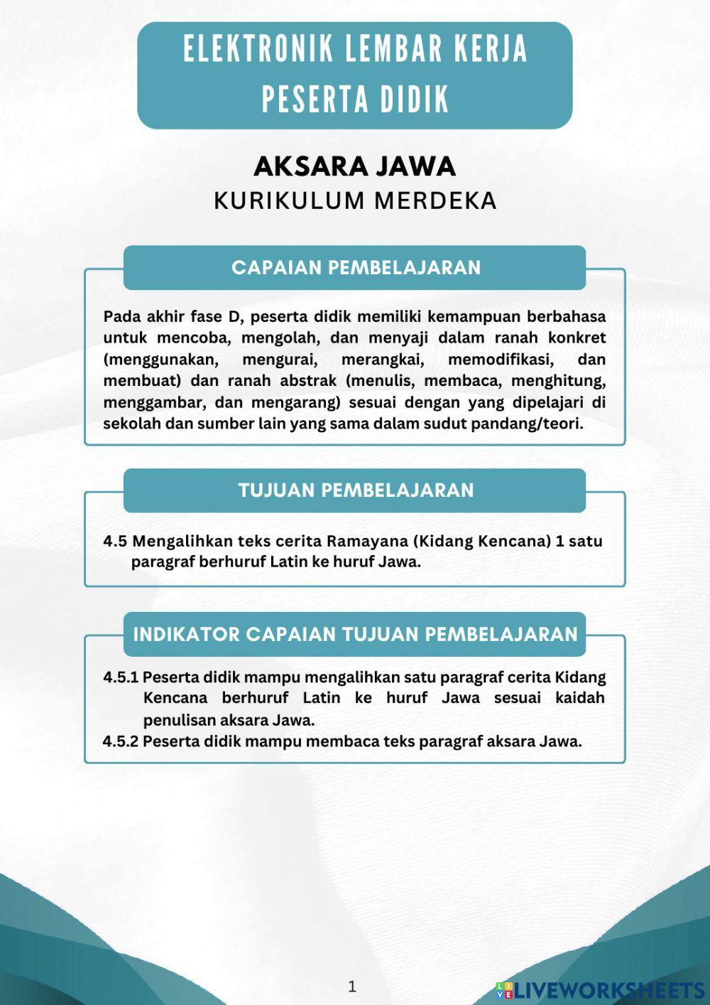 E-LKPD Aksara Jawa Part I