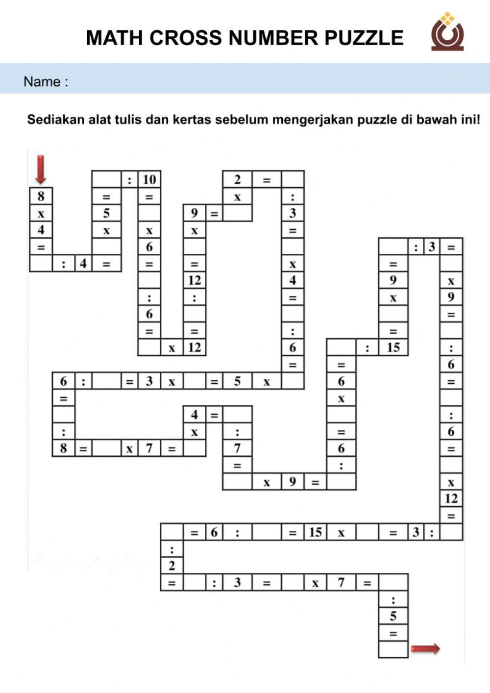 Crossword Math Lv 3