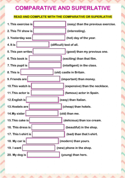 Comparative and Superlative