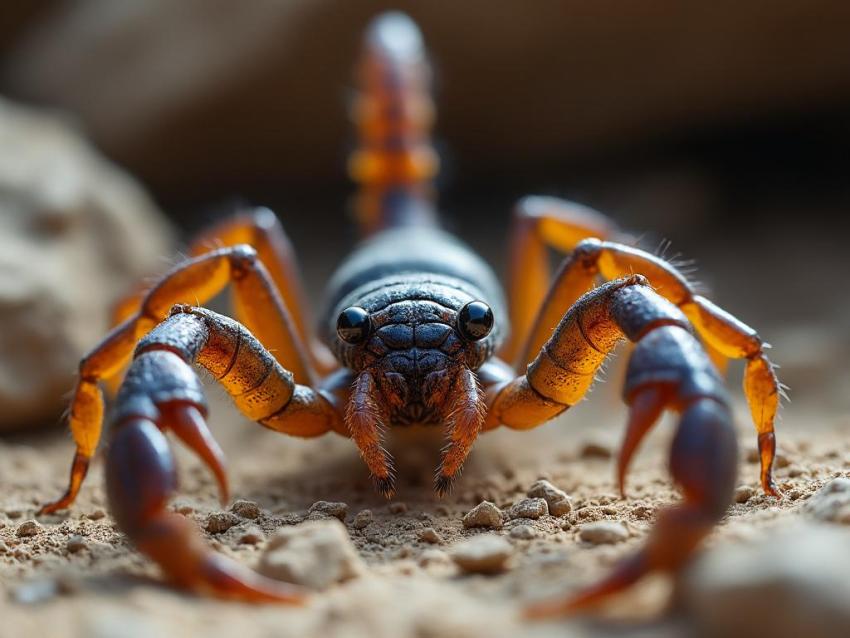 A close-up view of a vinegaroon.