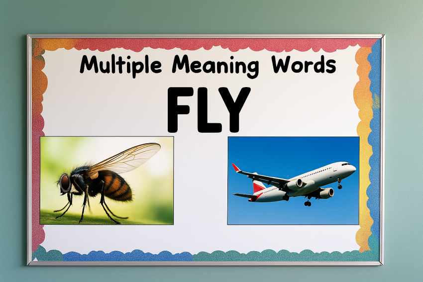 Anchor chart showing the multiple meanings of the word 