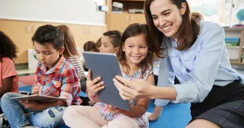 Teacher with Students