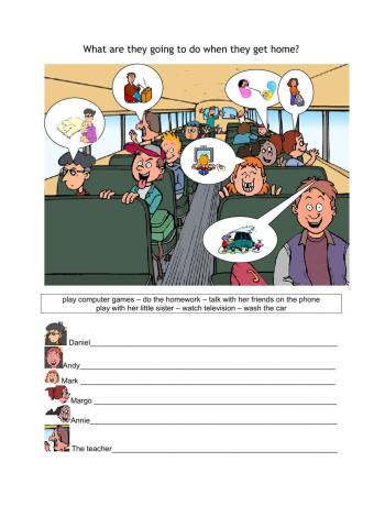 What are they going to do when they get home?