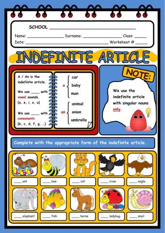 The indefinite article