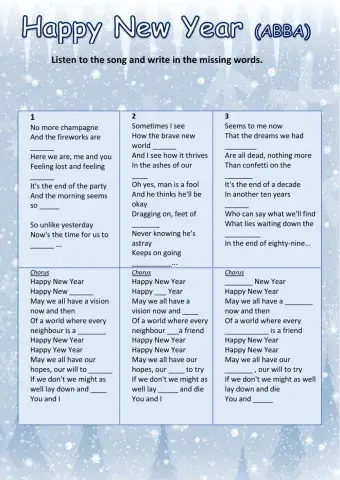 HAPPY NEW YEAR (ABBA)