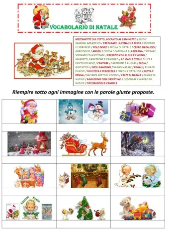 VOCABOLARIO DI NATALE