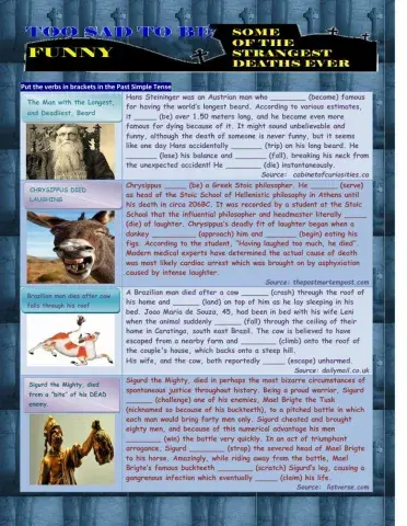 Too sad to be funny - a Past Simple practice