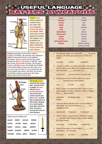 Useful language: Battles - Weapons