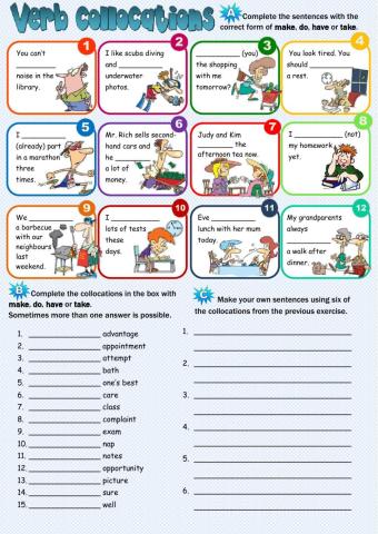 Verb collocations