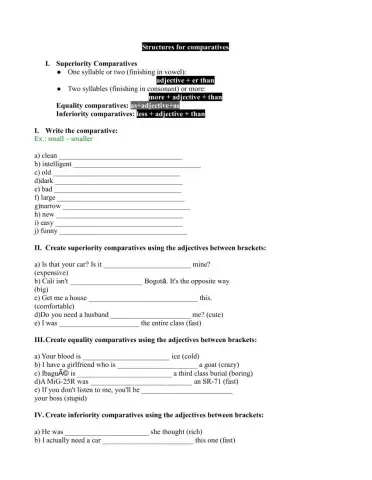 CREATE COMPARATIVES!