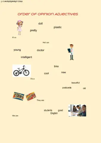 Order of opinion adjectives