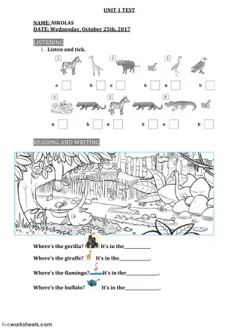 UNIT 1 TEST ADAPTADO