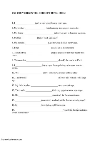 Use the correct tense form