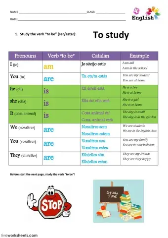 verb to be. study