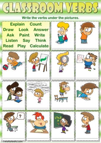 Classroom verbs