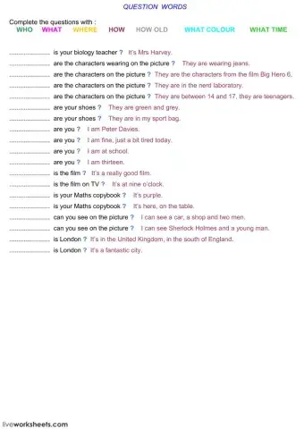 question words,  easy